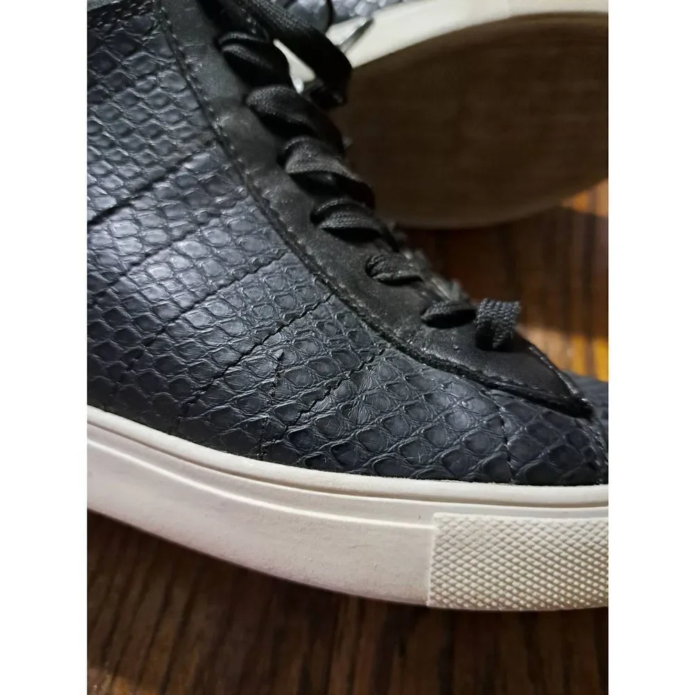 Size 8 Madden Girl Supastud Black Leather High Top Sneaker Athletic Casual Shoes